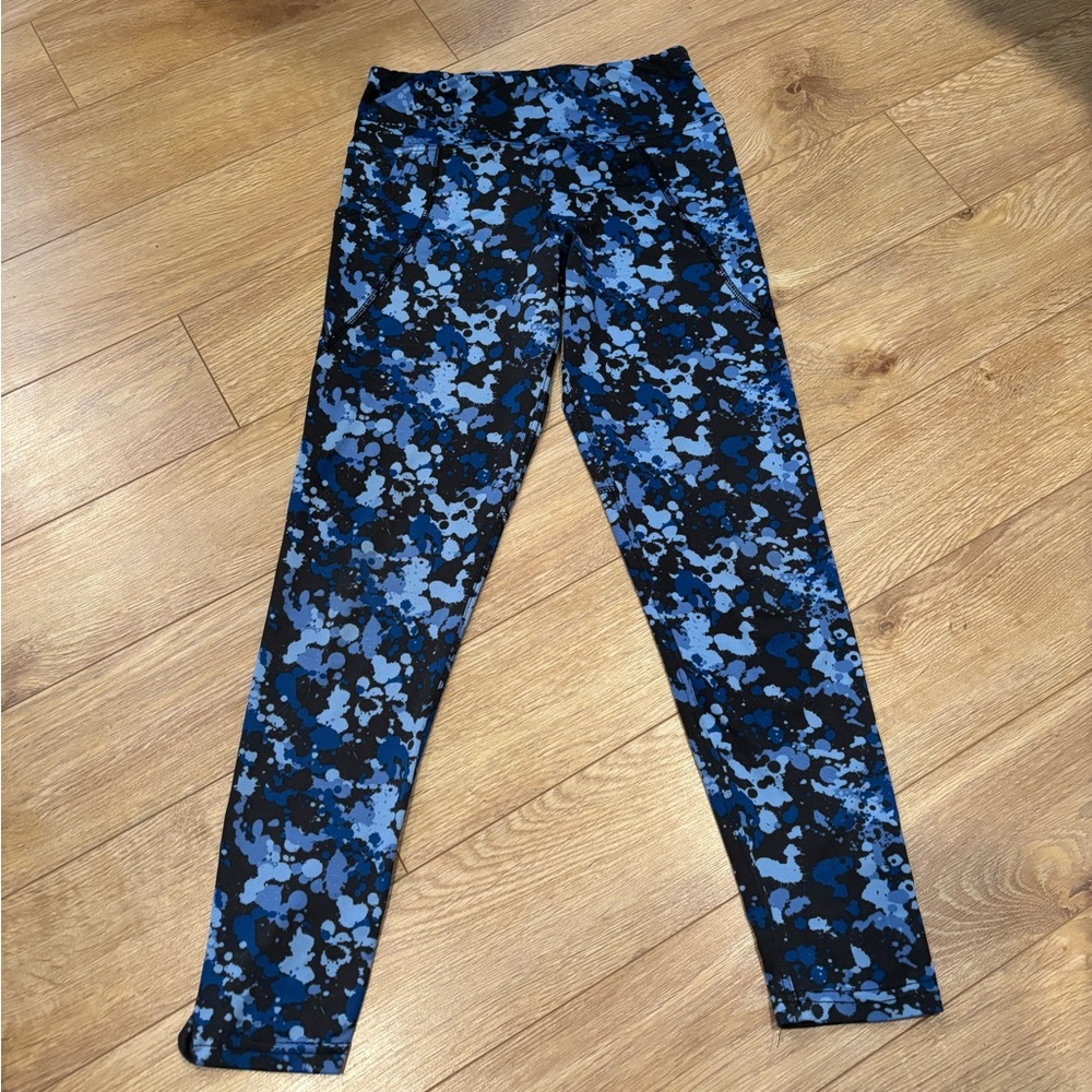 Blue and Black Splatter Leggings